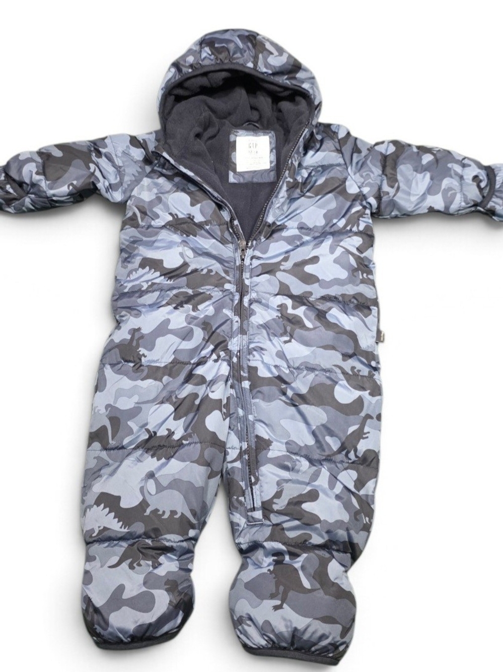 GAP Baby Grey Camo Snowsuit One-Piece - Grey Camouflage